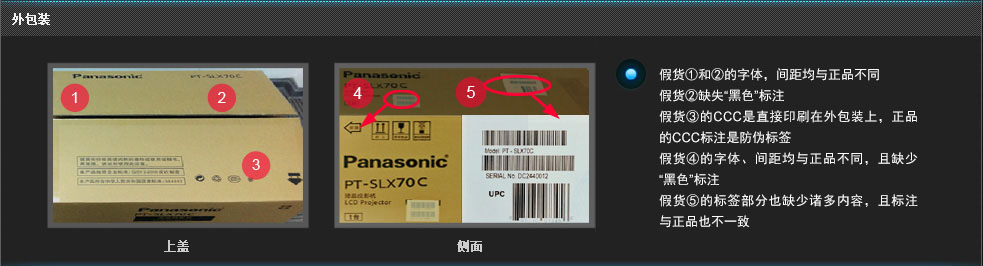 松下投影机假货